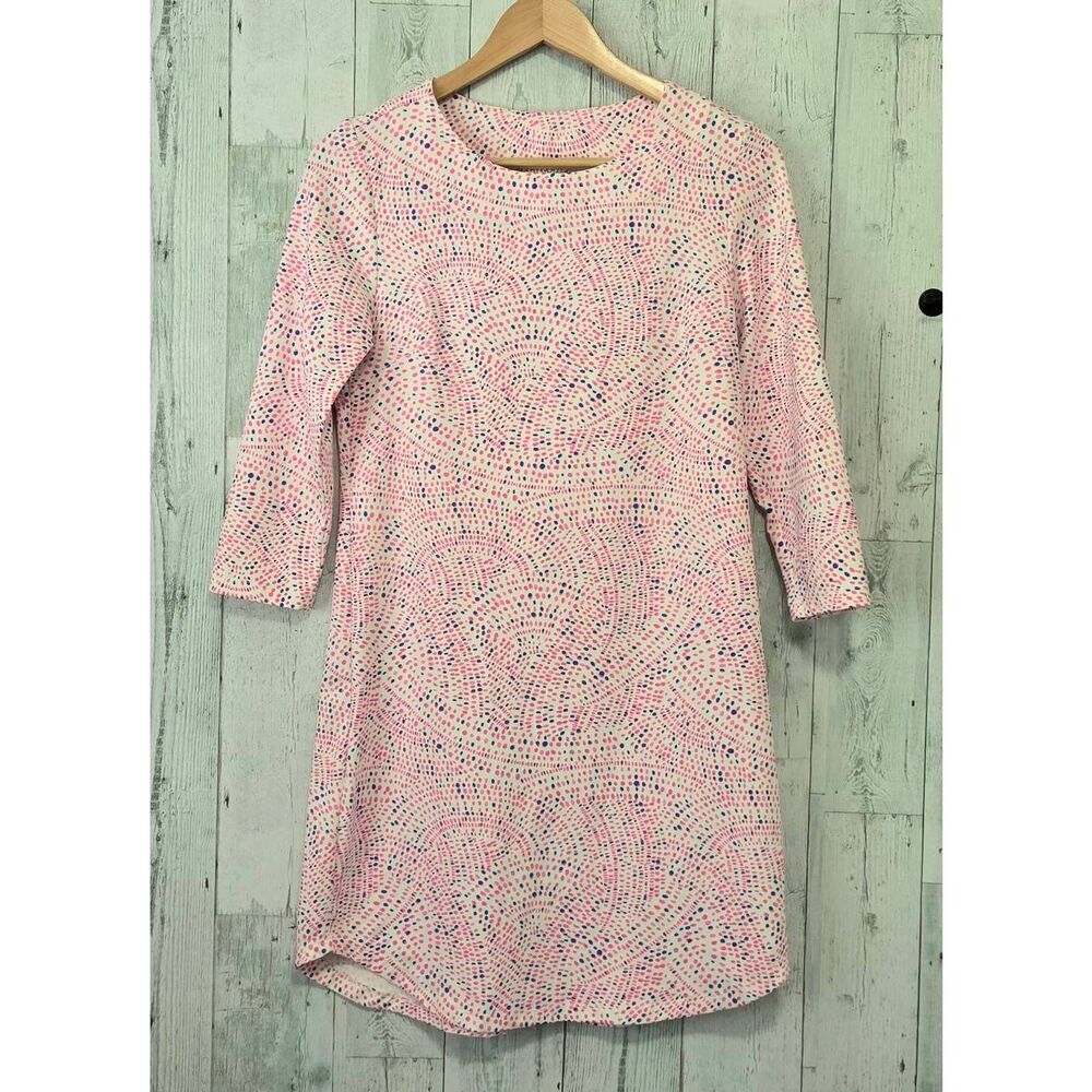 Mahi Gold Long Sleeve Geometric Artsy Abstract Dots Mini Dress Sz. XS
